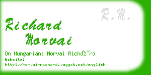 richard morvai business card